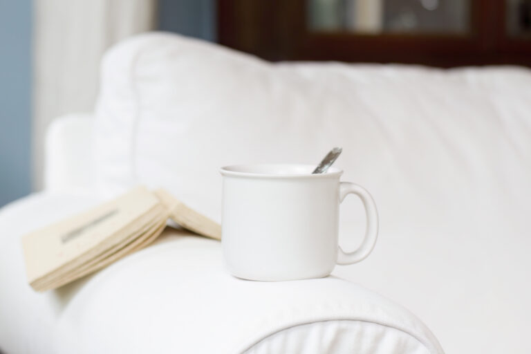 Tea and book in living room by Cattie Coyle Photography. © 2013, all rights reserved.