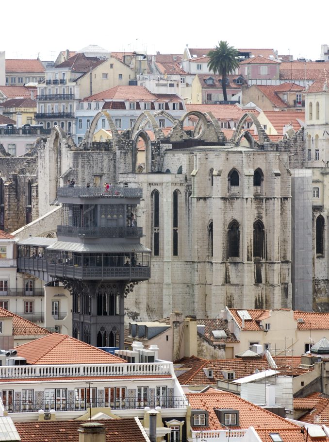 The Santa Justa lift in Lisbon, Portugal by Cattie Coyle Photography. © 2018, all rights reserved.