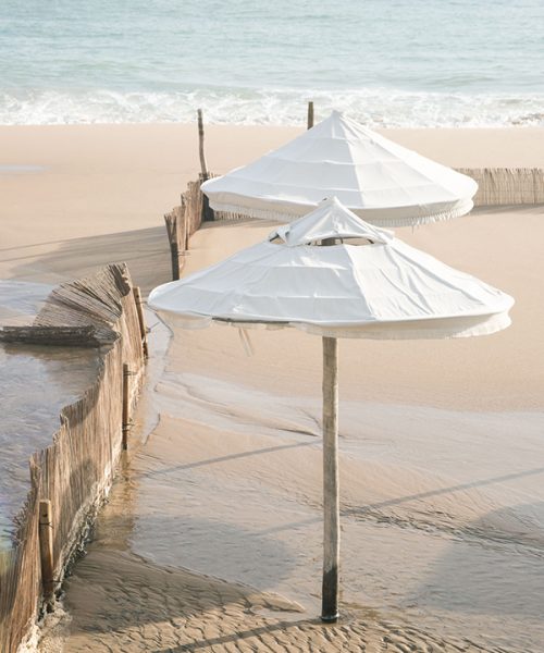 Beach Umbrellas No 1 - Beach photography fine art print by Cattie Coyle