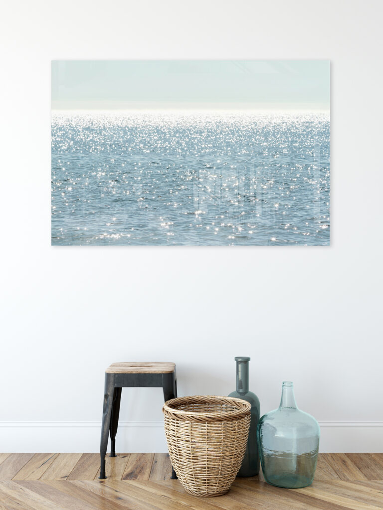 Sun Glitter - Acrylic glass art print by Cattie Coyle Photography in entryway. © 2017, all rights reserved.