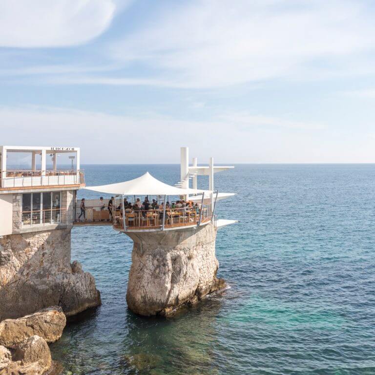 Le Plongeoir Restaurant, Nice, France by Cattie Coyle Photography. © 2019, all rights reserved.