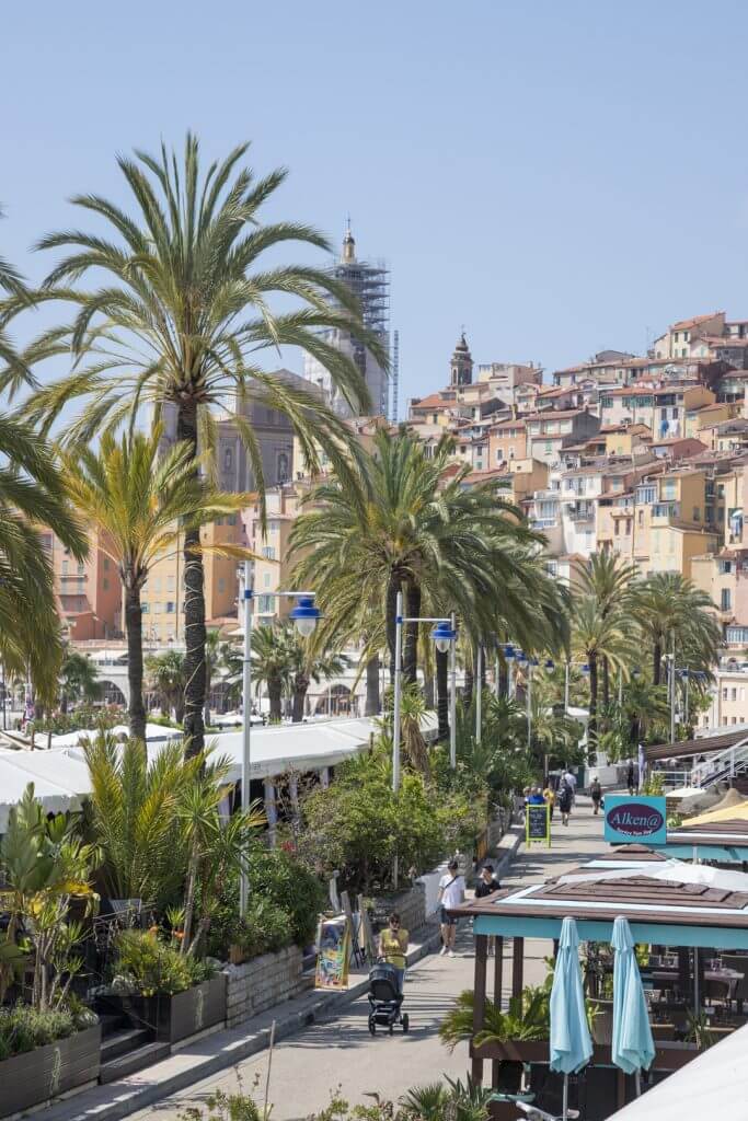 The promenade at Plage des Sablettes, Menton, France by Cattie Coyle Photography. © 2019, all rights reserved.
