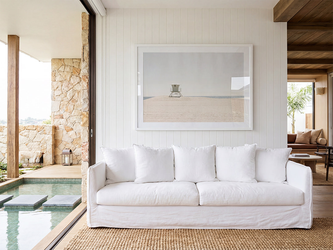 California Dreaming No 1 - Fine art print by Cattie Coyle Photography in beach house living room. © 2006, all rights reserved.