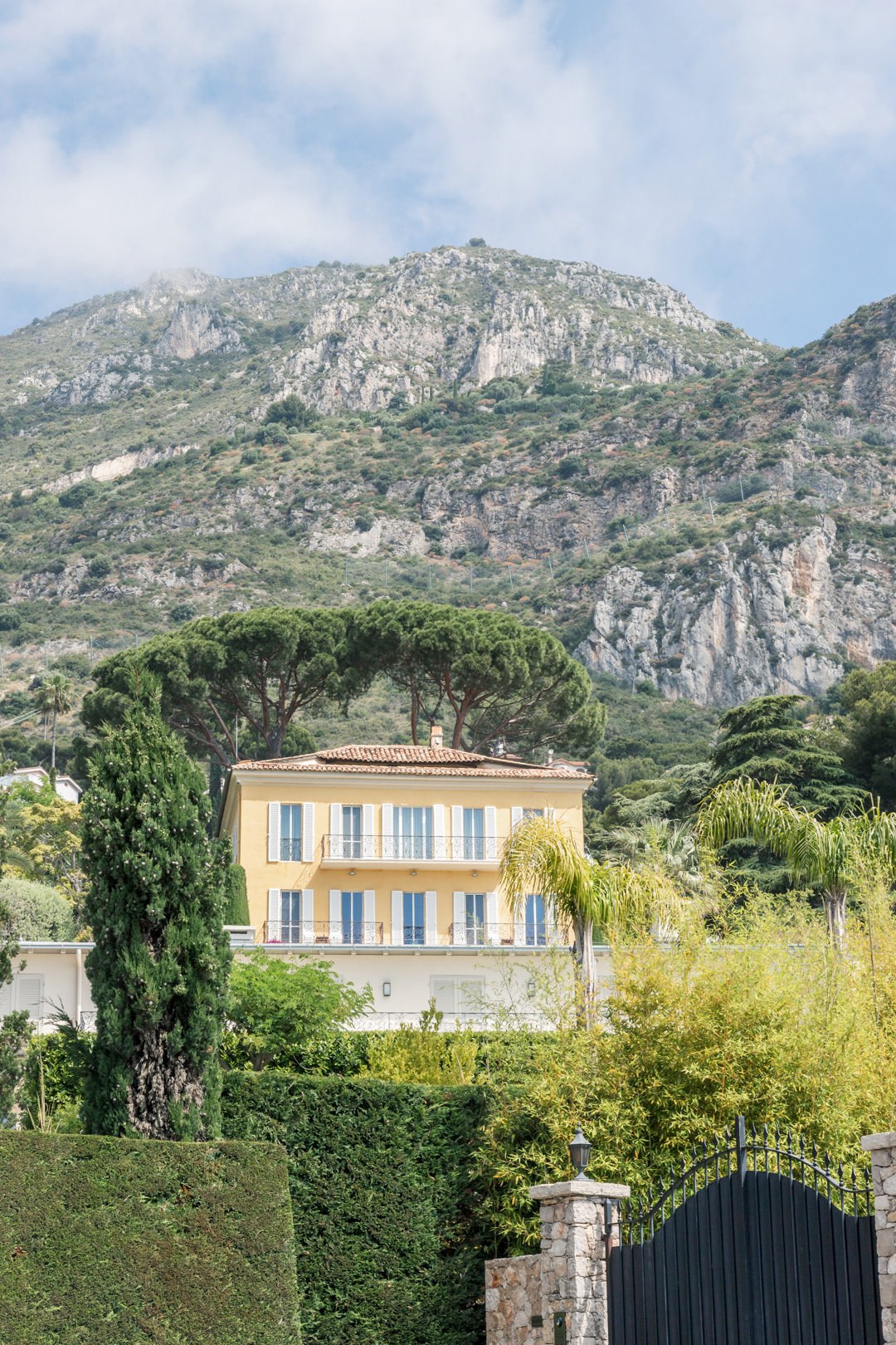 Villa and mountains, Eze-Bord-de-Mer, France, by Cattie Coyle Photography. © 2019, all rights reserved.