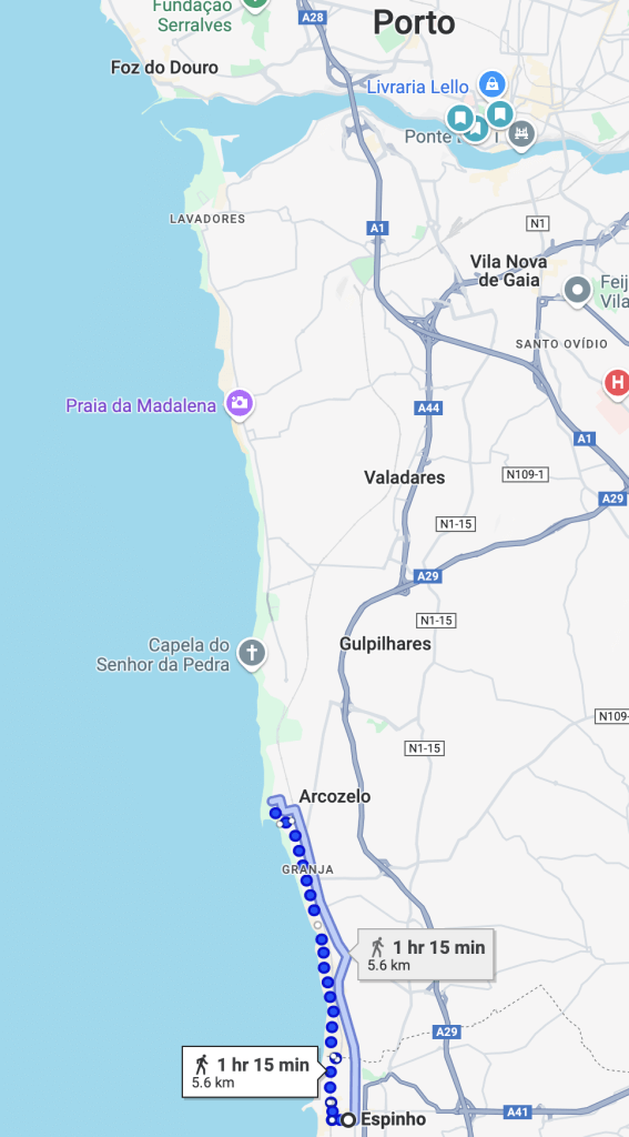 Walking in Portugal: Espinho to Praia da Aguda