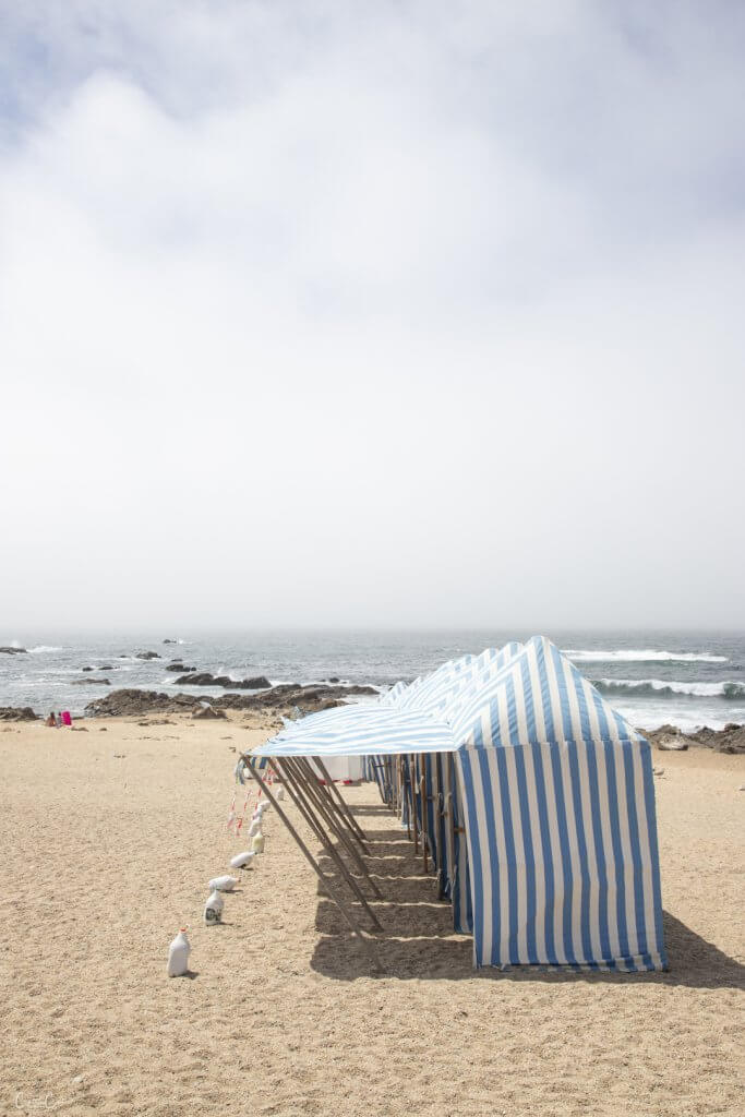 Beach tents, Foz do Douro, Portugal by Cattie Coyle Photography. © 2024, all rights reserved.
