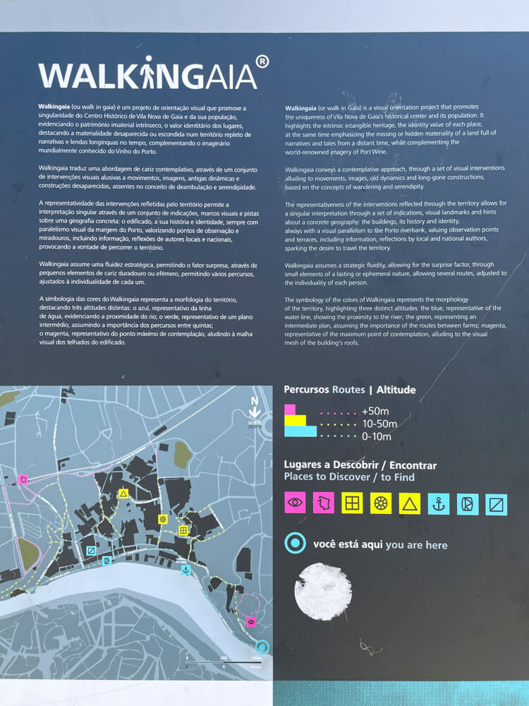 Orientation sign, Vila Nova de Gaia, Porto, Portugal by Cattie Coyle Photography. © 2024, all rights reserved.